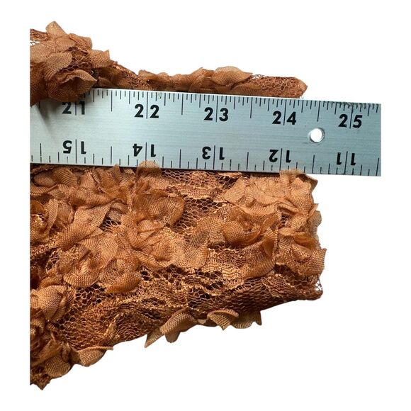 Grace & Emma Lace Sleeve Top L Rust Brown Knit Blouse Fall Casual Romantic NWT - Picture 9 of 9